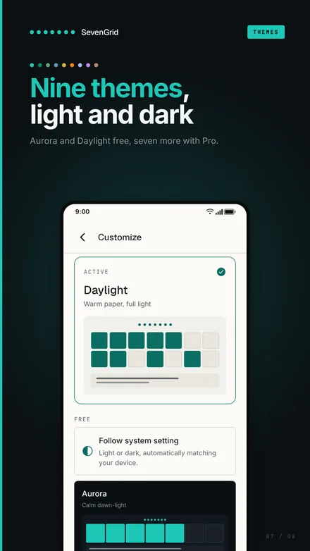 Screenshot: themes