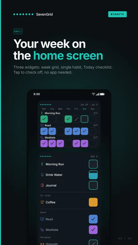 Screenshot: widgets