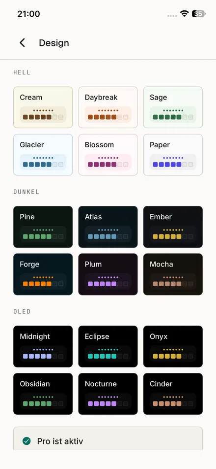 iPhone-Screenshot: Theme-Katalog